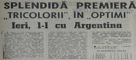 Remember România - Argentina 1990